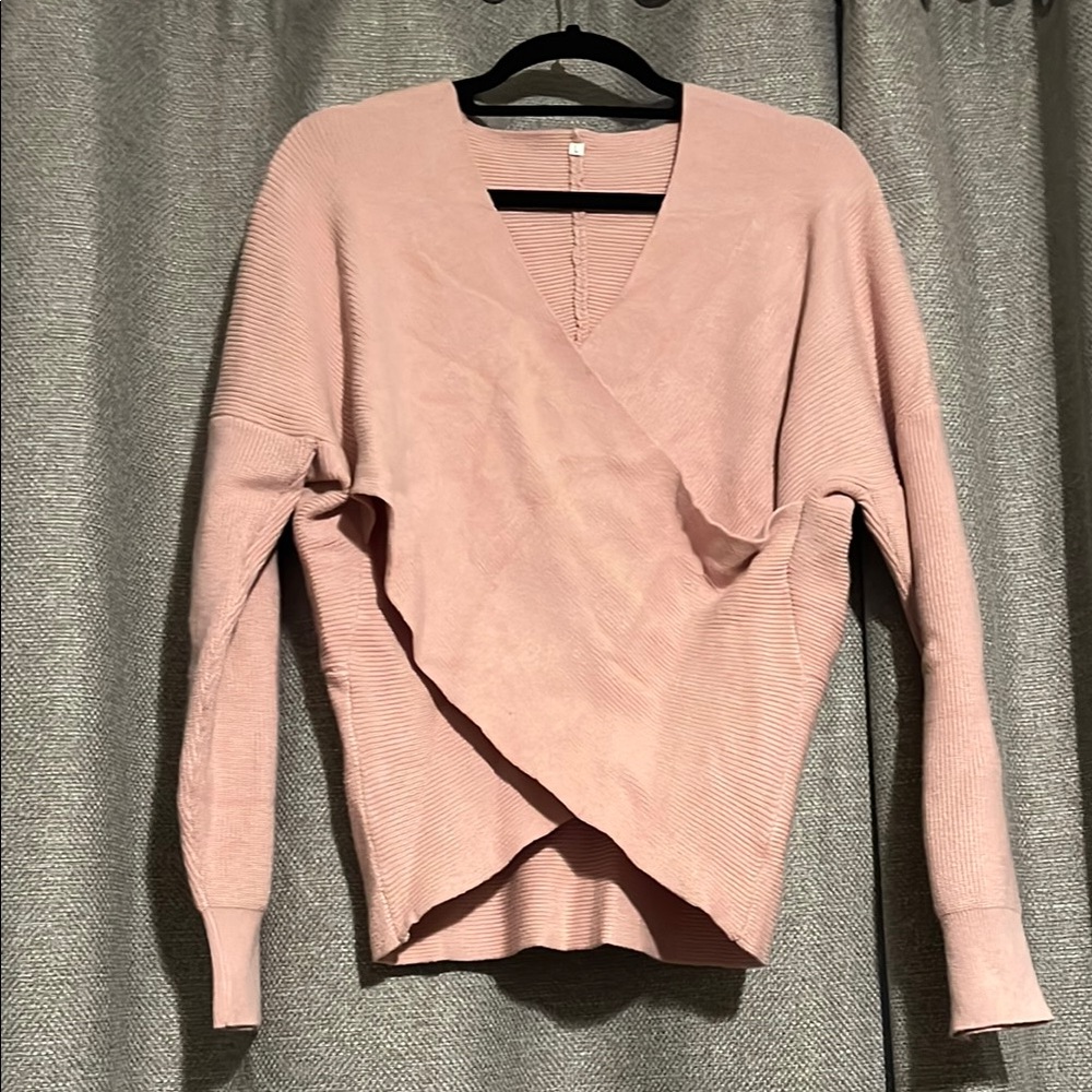 Cozy Pink V-Neck Sweater